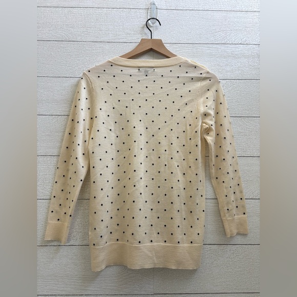J.Crew Tippi Polka Dot Merino Wool Sweater Ivory Black Size S - Picture 11 of 12